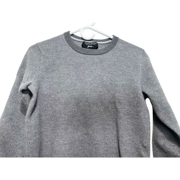 Merino Wool Baruffa Sweater Womens Medium Gray Crew Neck Italy Preppy Minimalist - Picture 5 of 10